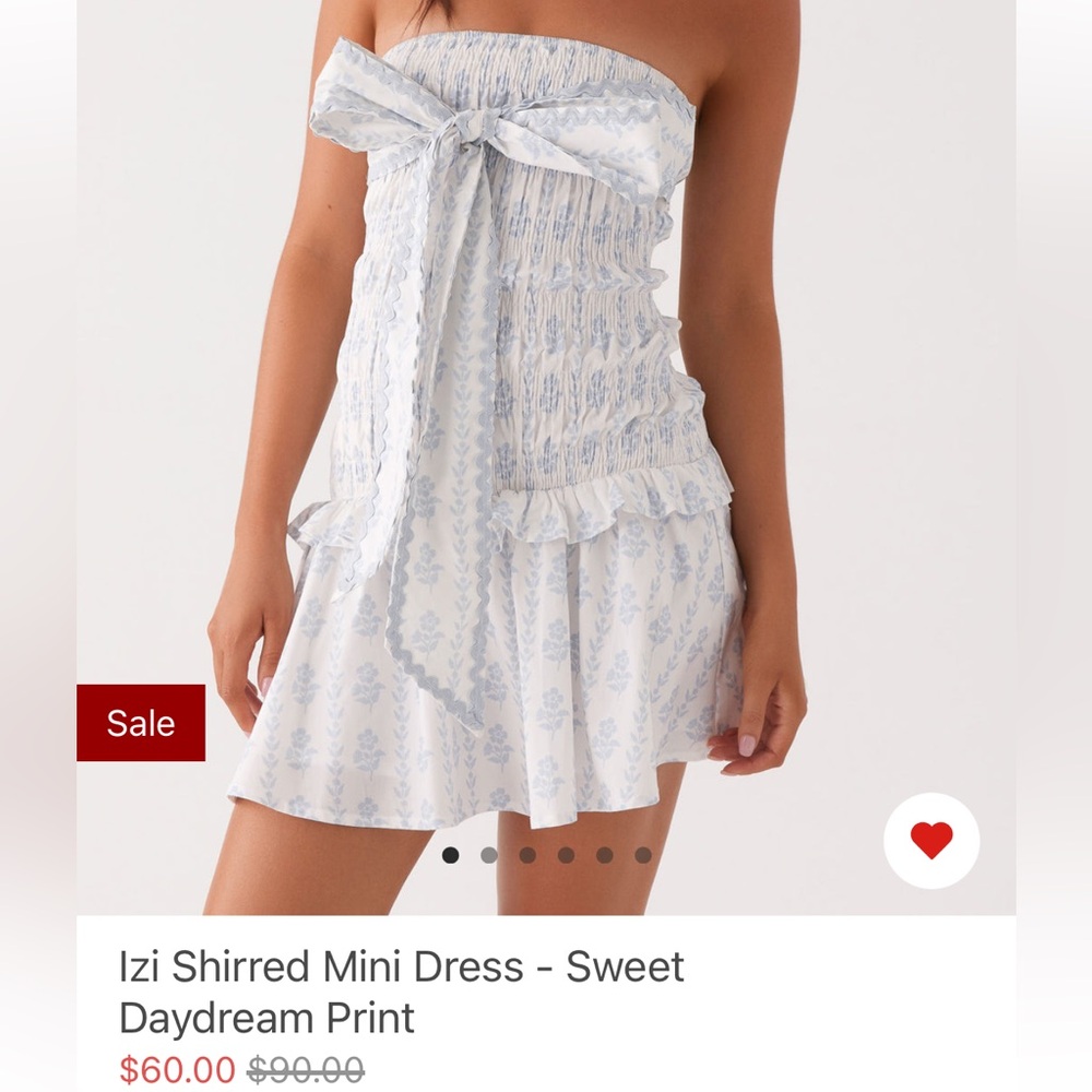 Peppermayo White and Blue Strapless Chemise